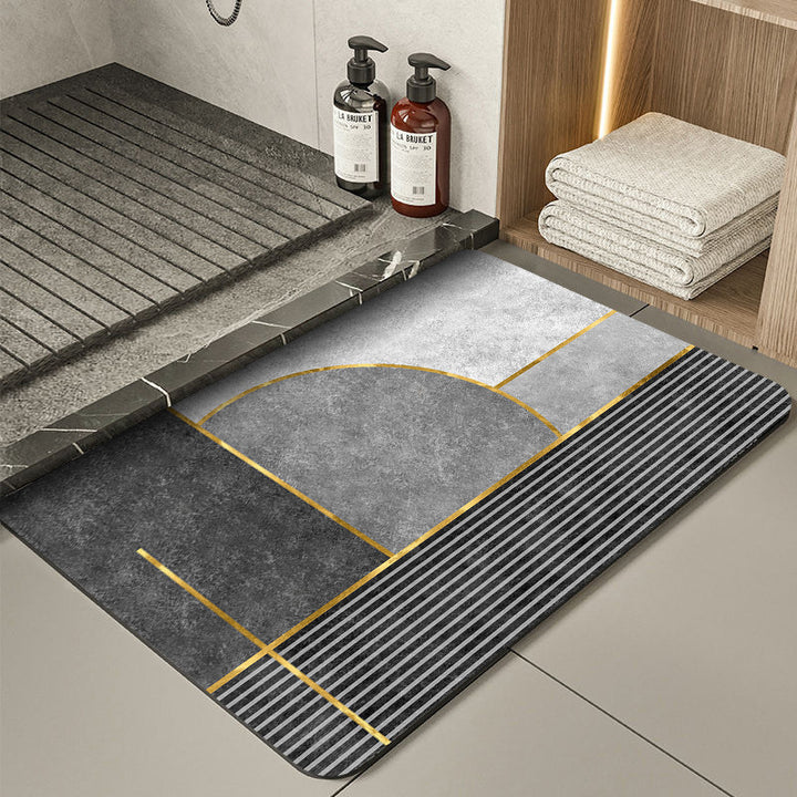 Modern Geometric Bath Mat Kalsten