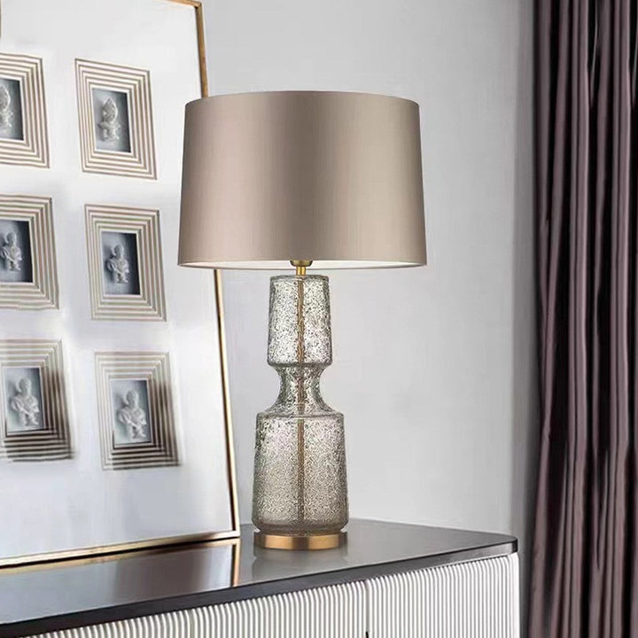 Stylish Glass Table Lamp with Elegant Black Shade