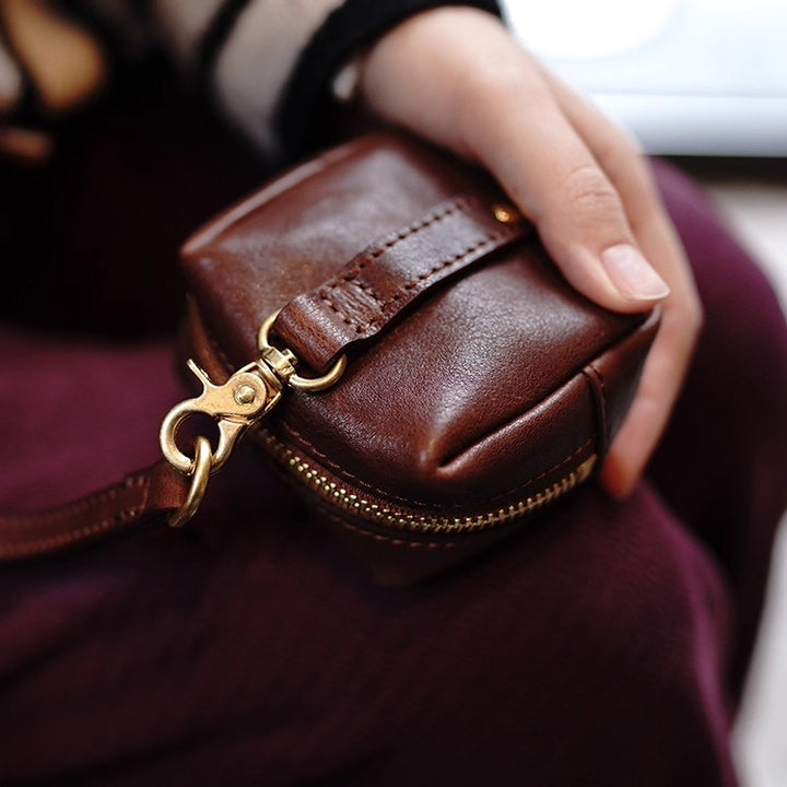Compact Genuine Leather Coin Purse