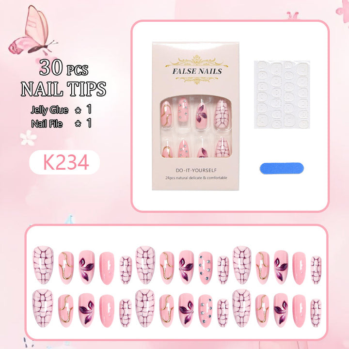 Acrylic nail set with glamorous design and sparkling accents Kalsten