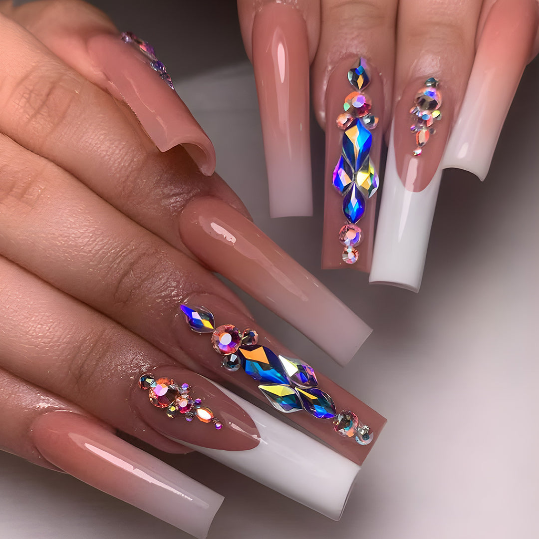 Glamorous Rhinestone-Embellished Press-On Nail Set Kalsten