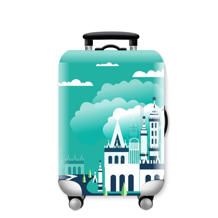 Unisex Hard Shell Travel Suitcase with Urban Skyline Design Kalsten