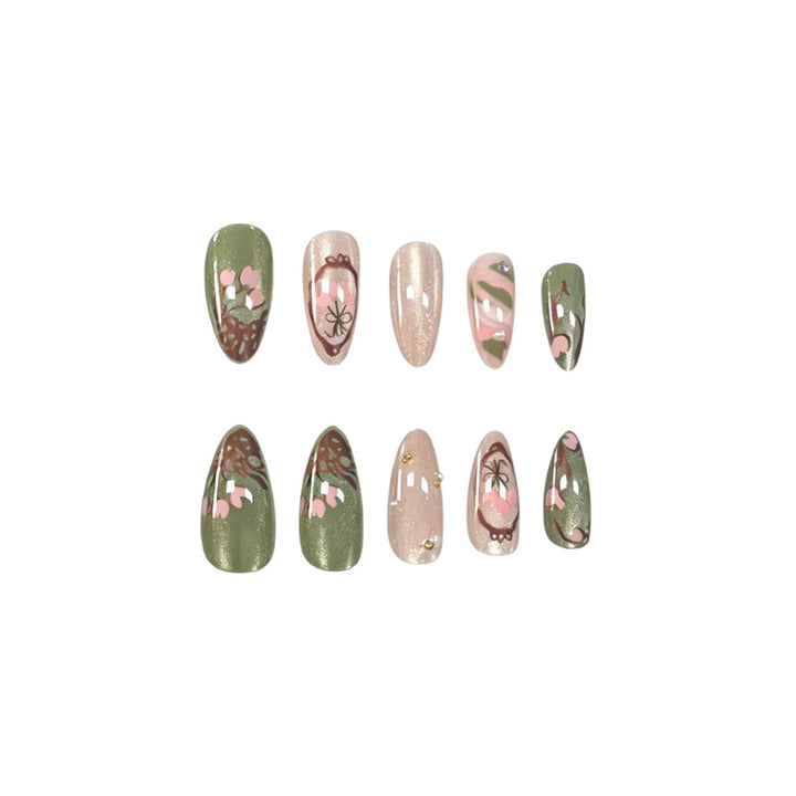 Artistic Floral Press-On Nail Enhancements Kalsten 1789915404