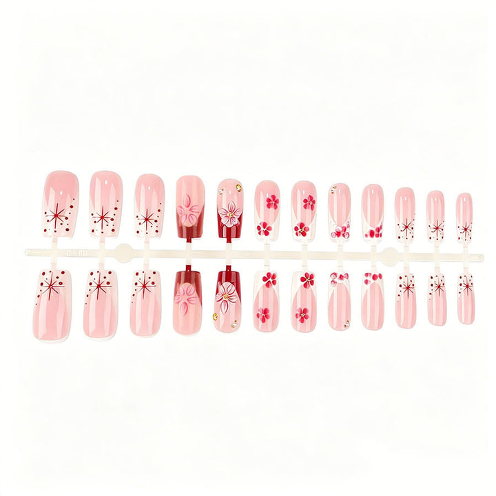 Nail art set with floral 3D details and glitter accents Kalsten