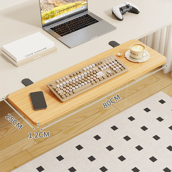Clamp-On Foldable Bamboo Side Tray Table for Desk and Sofa