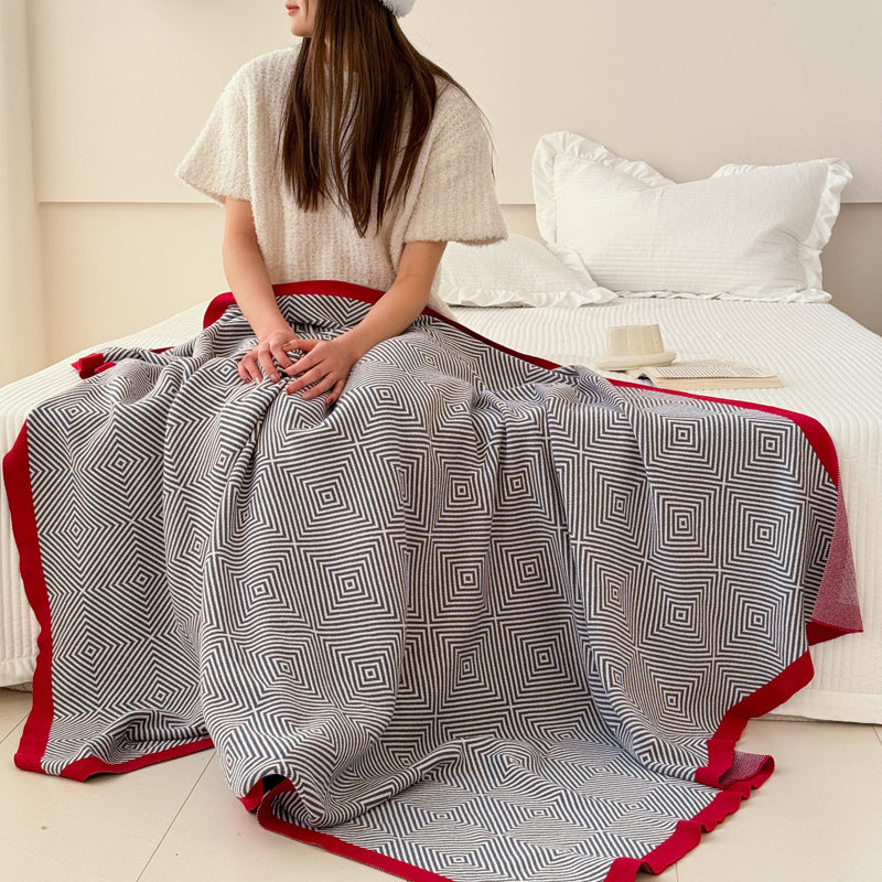 Geometric Patterned Soft Throw Blanket