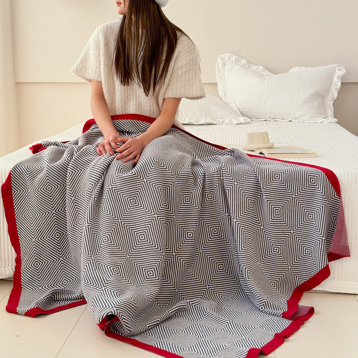 Geometric Patterned Soft Throw Blanket