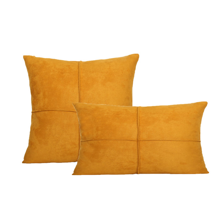 Decorative Suede-Look Cross-Seam Throw Pillow Set with Removable Covers