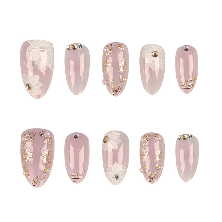 Premium Floral Design Press-On Nails