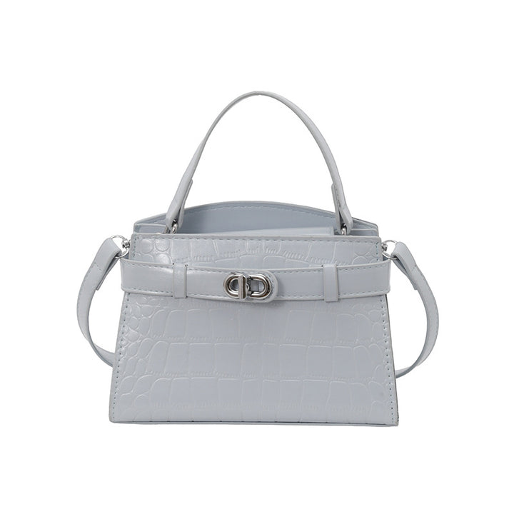 Croc-Embossed Structured Handbag