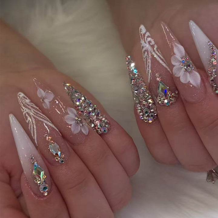 Luxury Rhinestone Stiletto Nail Set