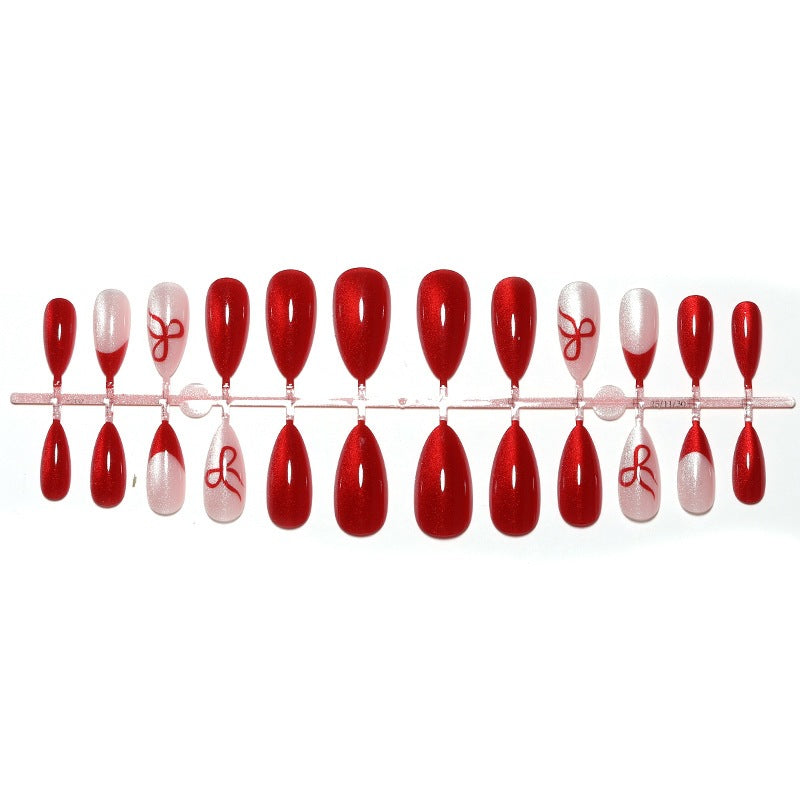 Press-on Nail Set with Glamorous Red and Rose Tones Kalsten