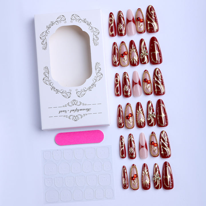 Artificial nails with elegant gold design Kalsten