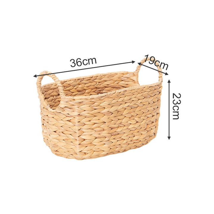 Rustic storage basket made of woven natural material