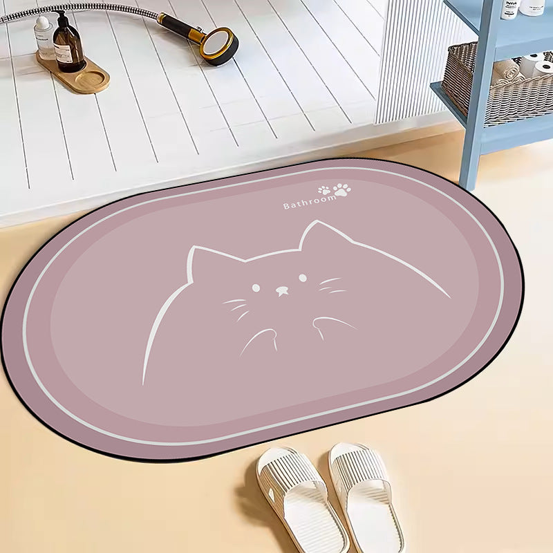 Cute Cat-Themed Bath Mat