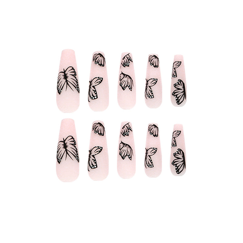Artistic Nail Extensions with Butterfly Design Kalsten