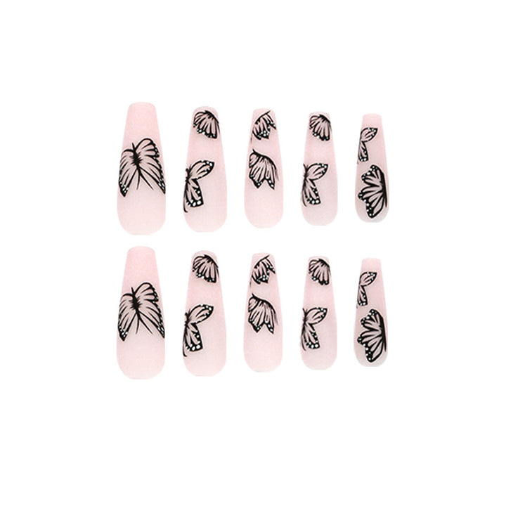 Artistic Nail Extensions with Butterfly Design Kalsten
