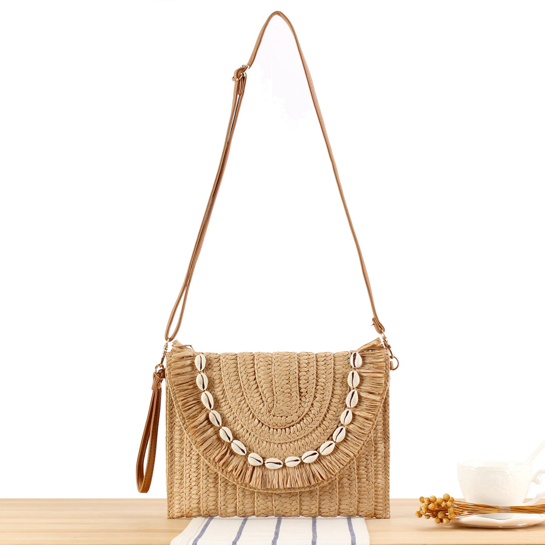 Shoulder bag with handcrafted shell decor Kalsten