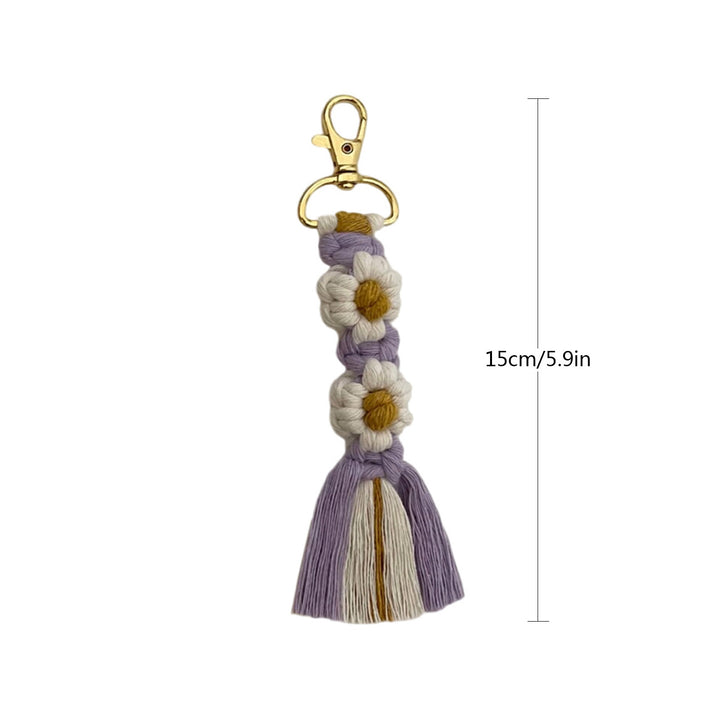 Macrame Keychain Strap with Floral Design Kalsten