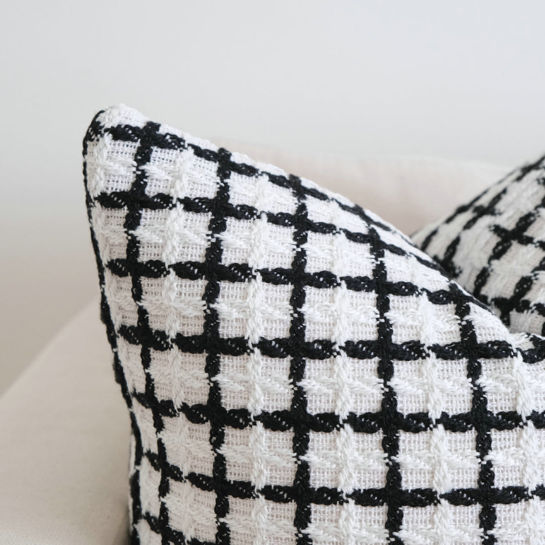 Woven Checkered Throw Pillow for Home Decor