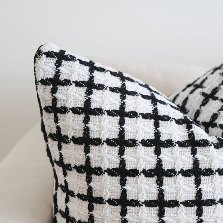 Woven Checkered Throw Pillow for Home Decor