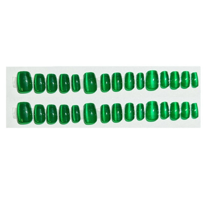 Glossy Emerald Press-On Nail Art Kalsten
