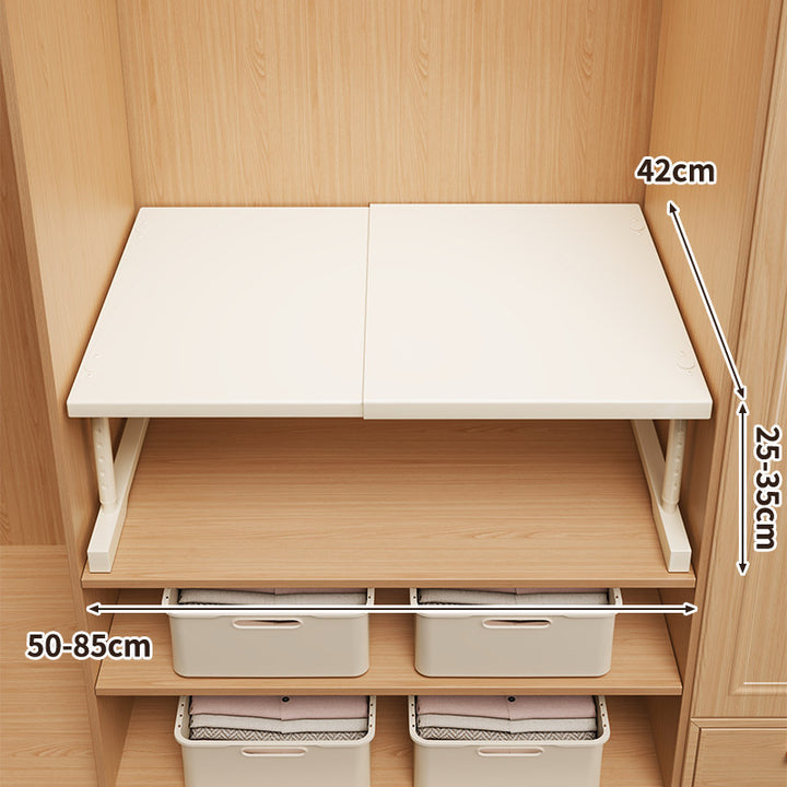 Adjustable Telescopic Closet Shelf Riser with Foldable Top