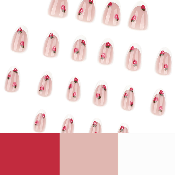 Artistic nail art with strawberry motif Kalsten