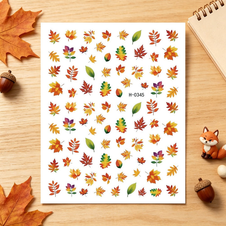 Autumn-Themed Nail Art Stickers