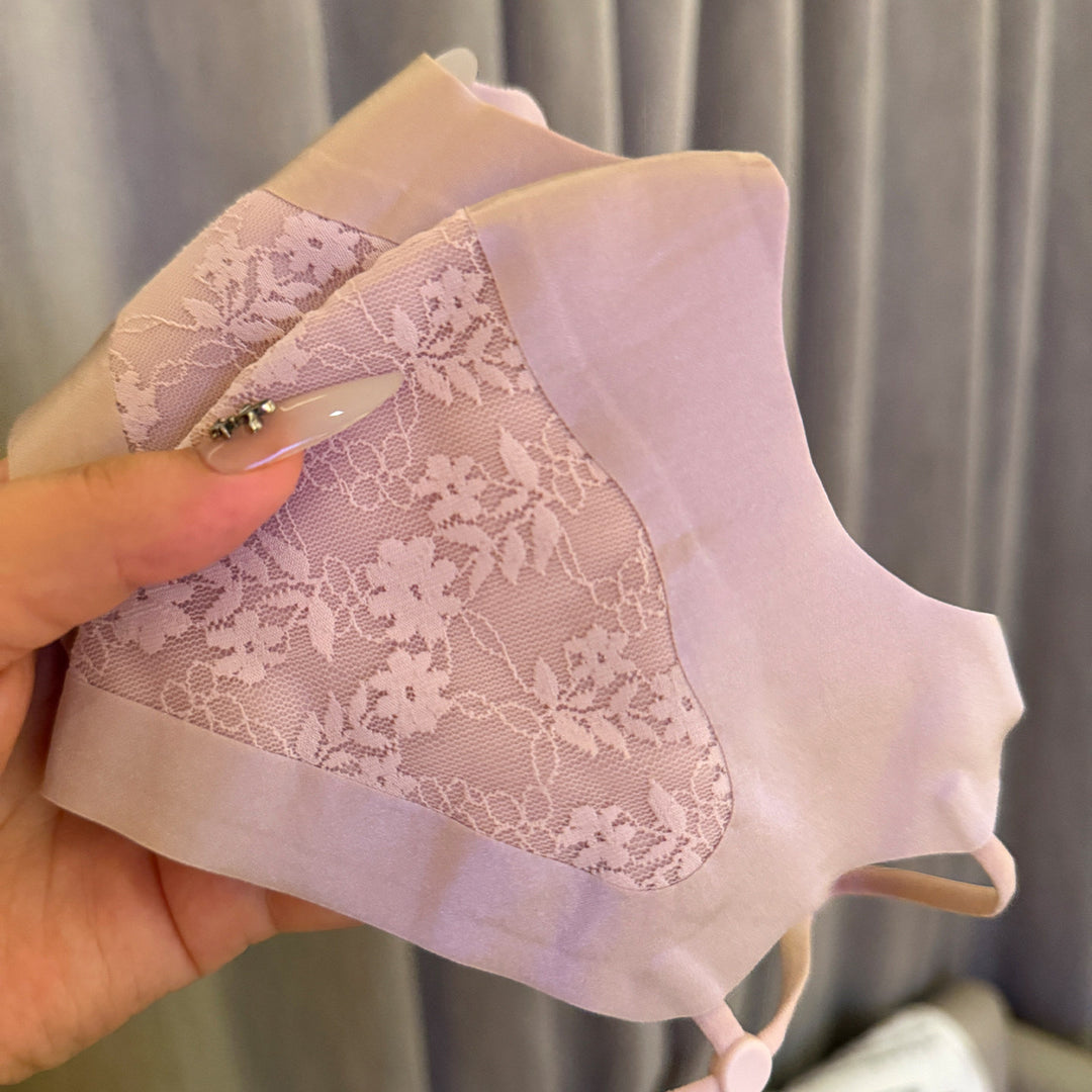 Lace-Panel Breathable Reusable Face Mask with Adjustable Ear Loops Kalsten