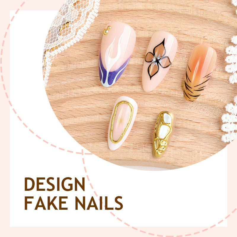 Artificial Nail Set with Glamorous Designs and Elegant Embellishments Kalsten