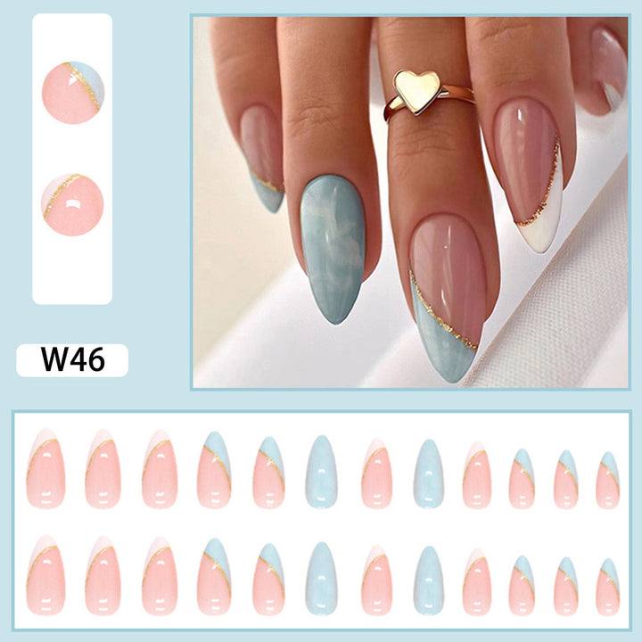 Artificial Nail Set with Glamorous Marbled Design Kalsten
