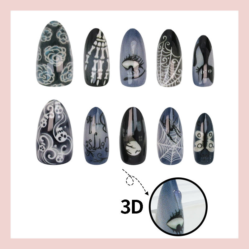Halloween Artificial Nail Set with Unique Spooky Designs Kalsten