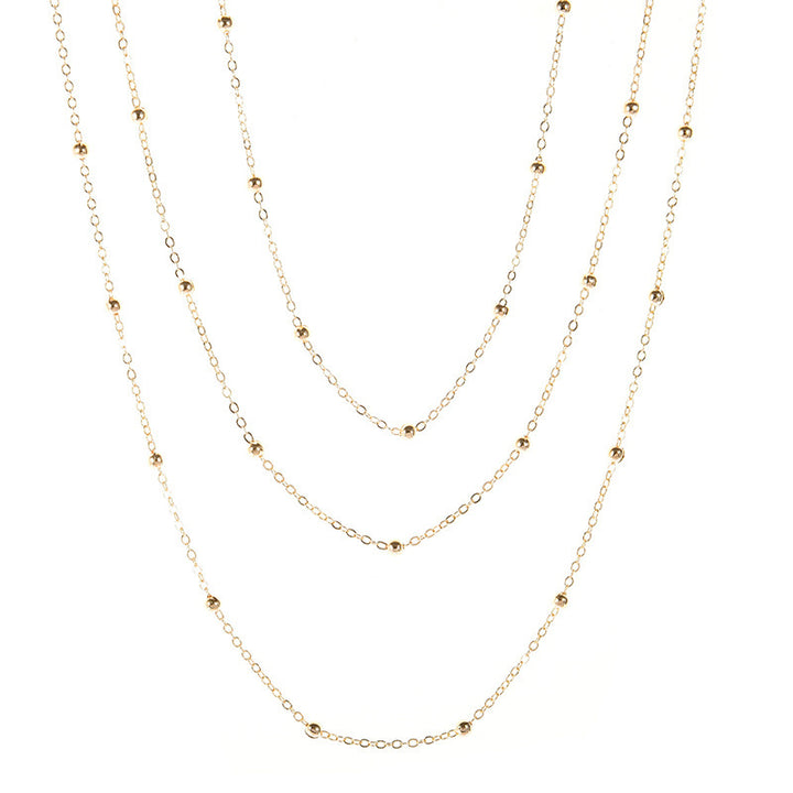 Elegant Layered Beaded Chain Necklace Kalsten