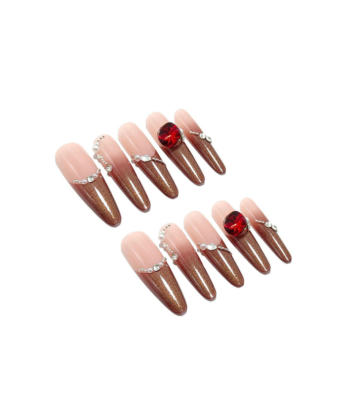Artificial nails with glamorous rhinestone decorations Kalsten
