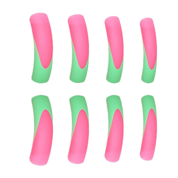 Stylish Long Press-On Nails with Artistic Ombre Design Kalsten