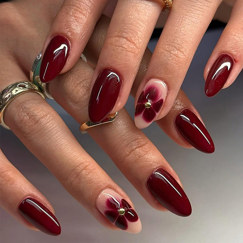 Acrylic Nail Set with Elegant Bows and Glamorous Accent Kalsten