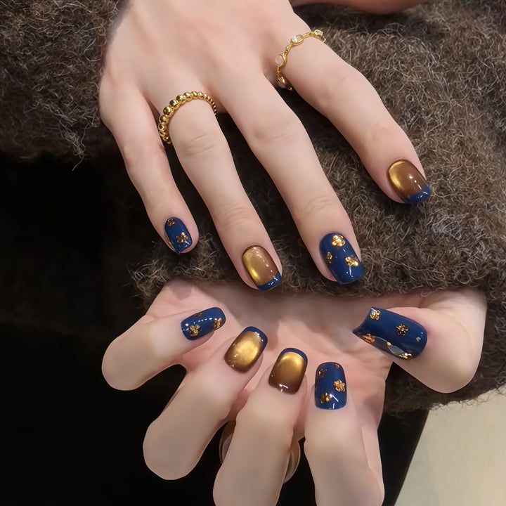 Artificial nails with elegant gradient and sparkling accents Kalsten