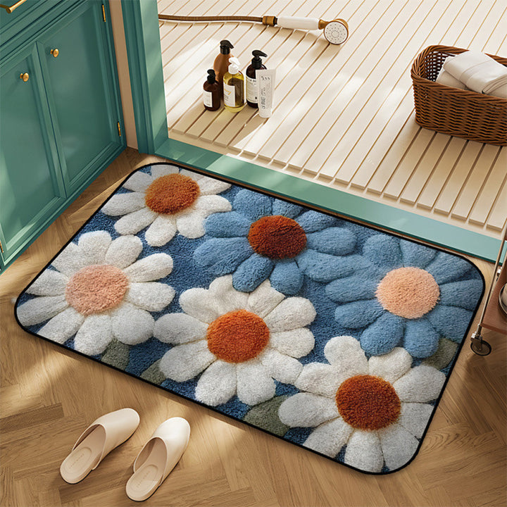 Floral Embroidered Area Rug Kalsten