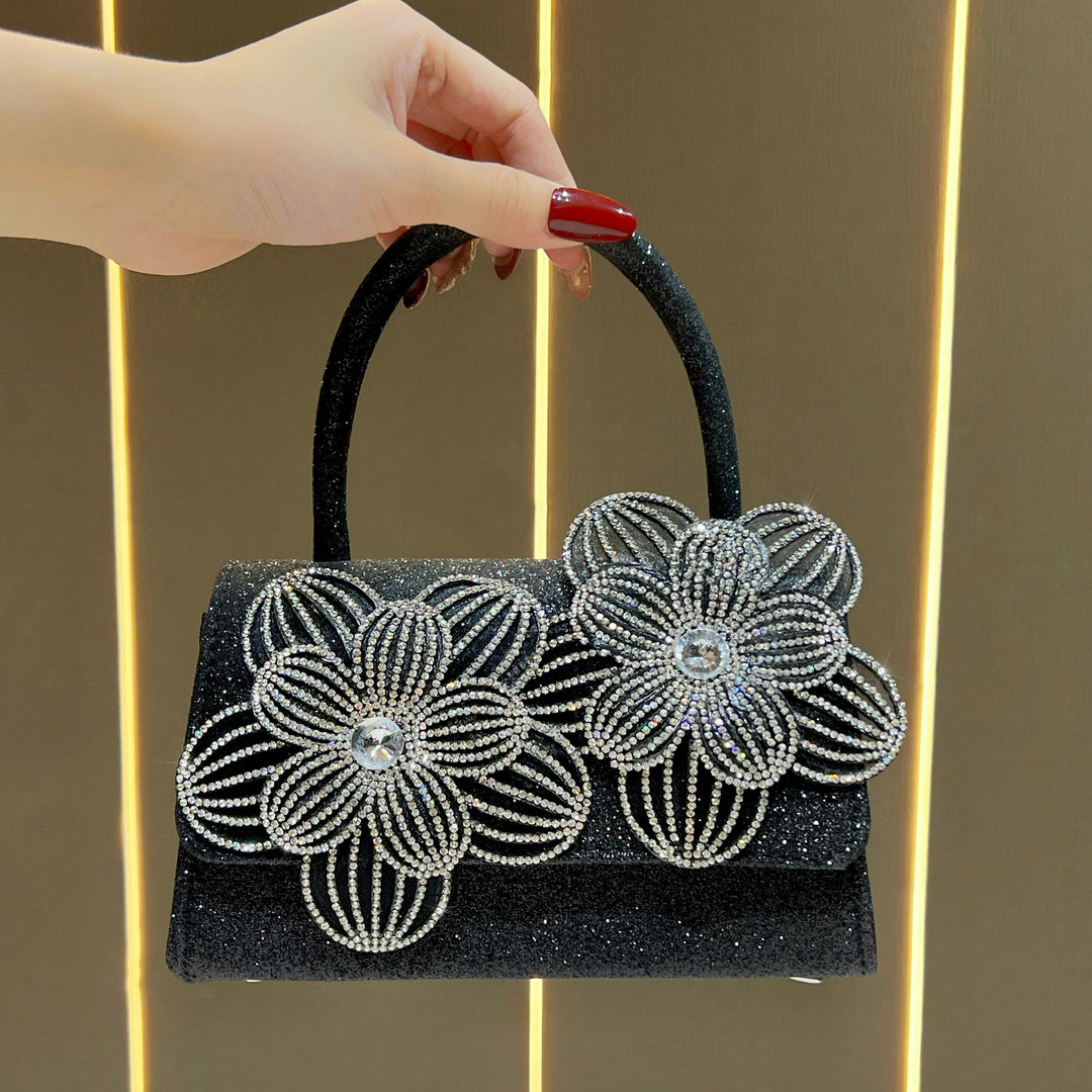 Flower Embellished Evening Handbag