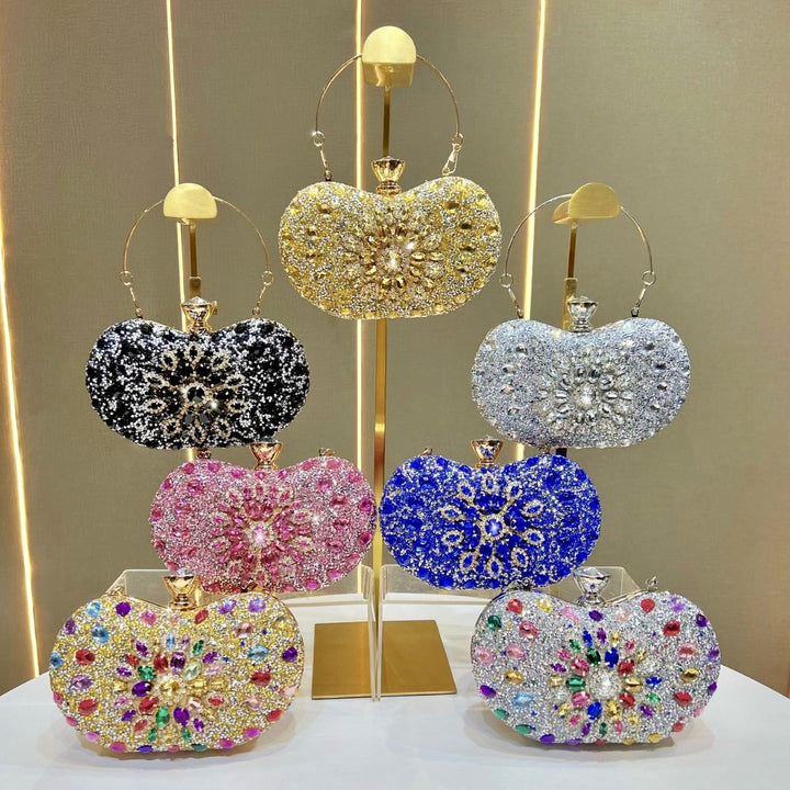 Ornate Crystal-Embellished Evening Clutch