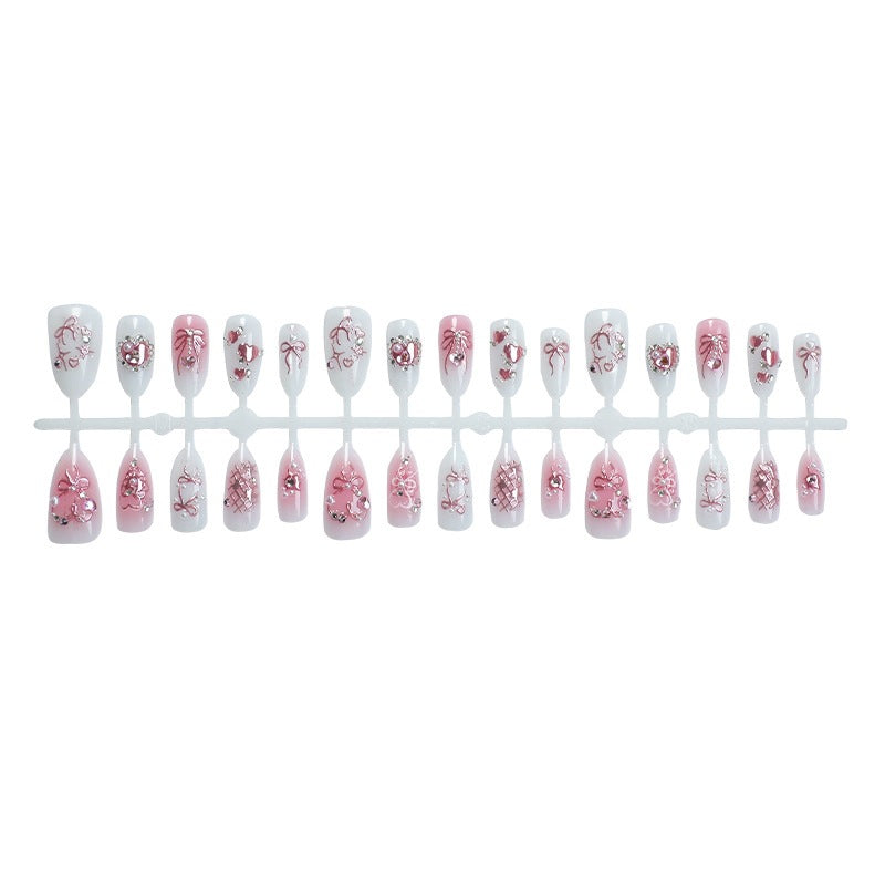 Elegant artificial nail set with floral and glitter details Kalsten