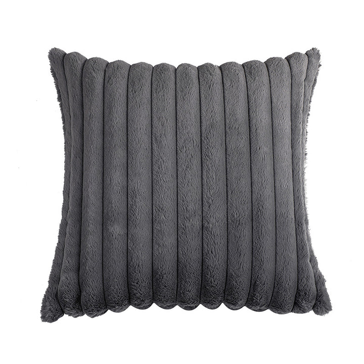 Plush Ribbed Decorative Throw Pillow