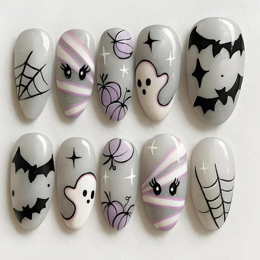 Halloween-Themed Press-On Nail Art Kit