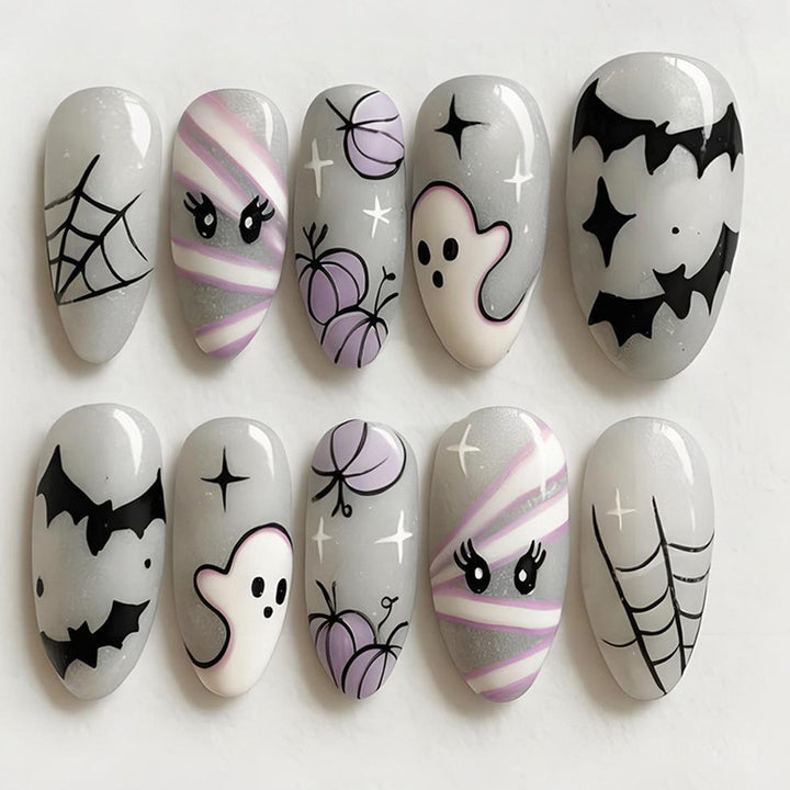 Halloween-Themed Press-On Nail Art Kit