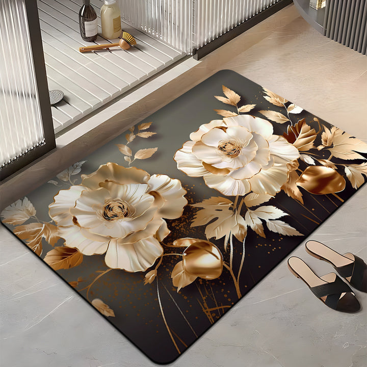 Floral Design Bath Mat Kalsten