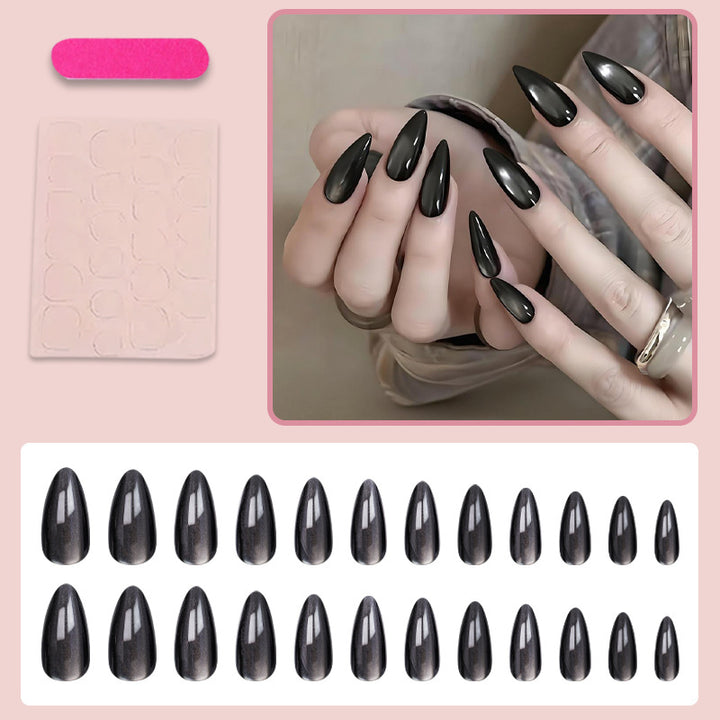 Artificial nail set with elegant pointed shapes and high-gloss finish Kalsten
