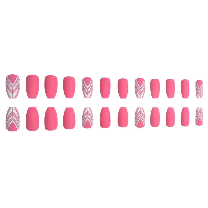 Trendy Geometric Pattern Long Press-On Nails Kalsten