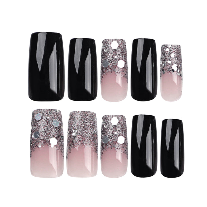 Artistic Acrylic Nails with Glitter Accents Kalsten