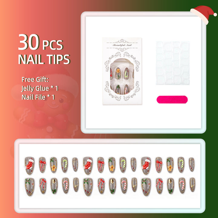 Holiday-Themed Decorative Press-On Nails